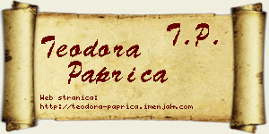 Teodora Paprica vizit kartica